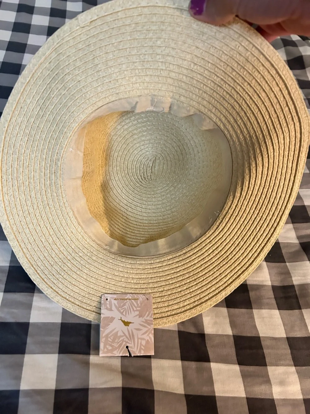 Tommy Bahama Kids Straw Sun Hat in Beige with Pastel Accent